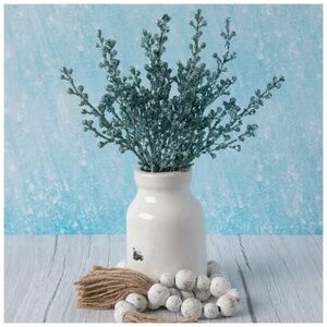 Glitter Berry Pick Icy Blue Winter Spray 15” Set of 4